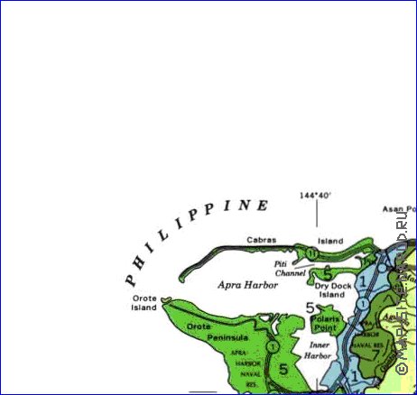 mapa de Guam em ingles