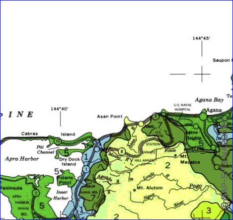 carte de Guam en anglais