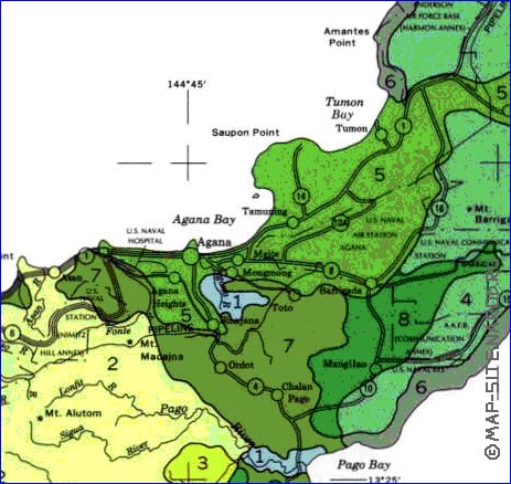 carte de Guam en anglais