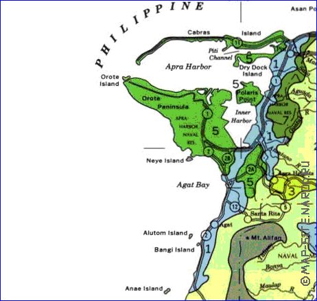 mapa de Guam em ingles