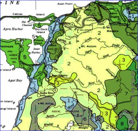 carte de Guam en anglais