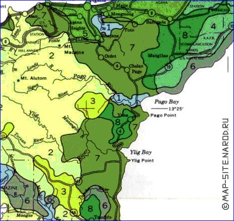 mapa de Guam em ingles