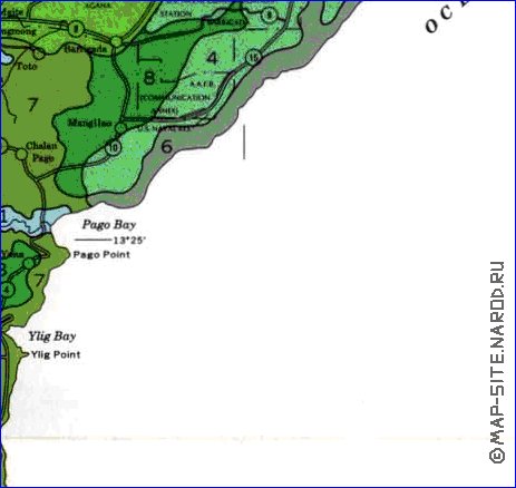 carte de Guam en anglais