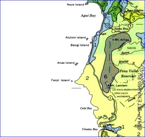 mapa de Guam em ingles