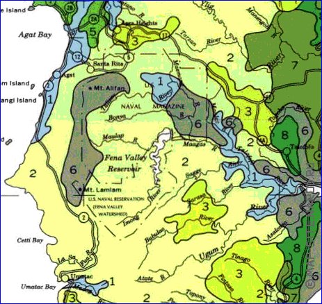 carte de Guam en anglais