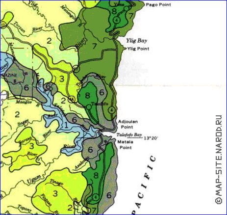 mapa de Guam em ingles