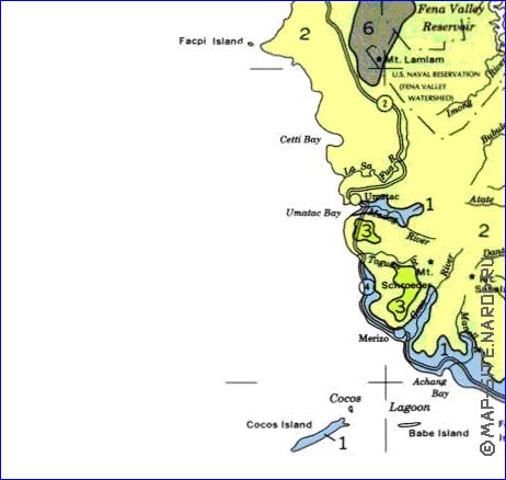 mapa de Guam em ingles