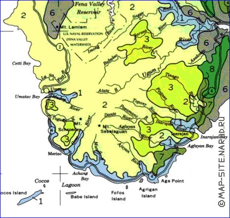 mapa de Guam em ingles