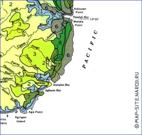 mapa de Guam em ingles