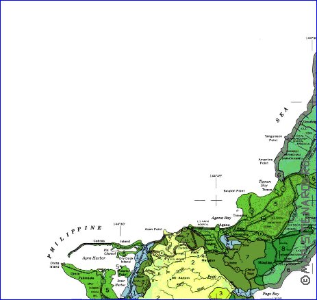 carte de Guam en anglais