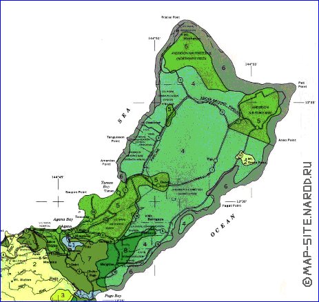 mapa de Guam em ingles