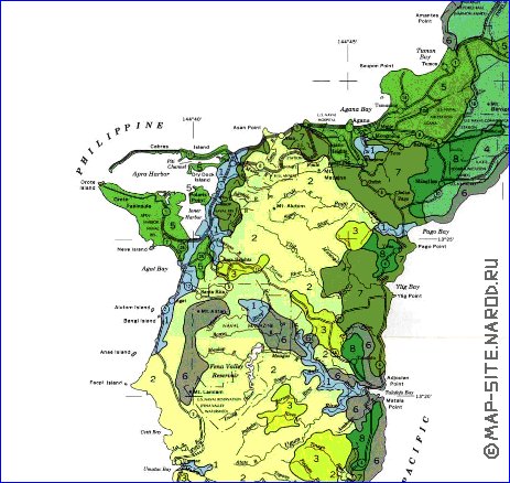 carte de Guam en anglais