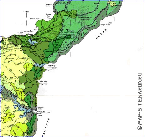 mapa de Guam em ingles