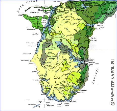 mapa de Guam em ingles