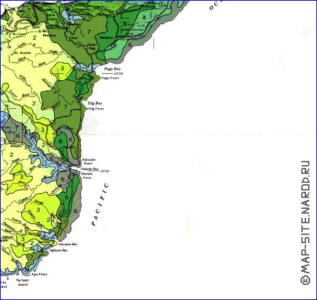 mapa de Guam em ingles