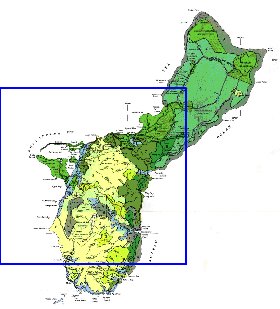 carte de Guam en anglais