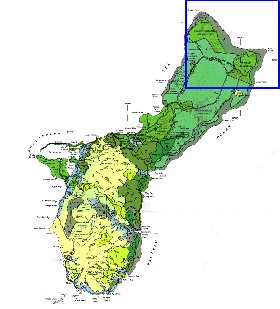 carte de Guam en anglais