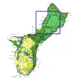 carte de Guam en anglais