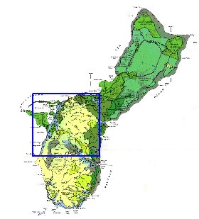 carte de Guam en anglais