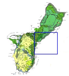 carte de Guam en anglais