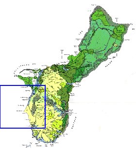 mapa de Guam em ingles