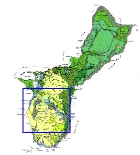 carte de Guam en anglais