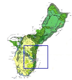 mapa de Guam em ingles