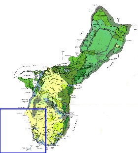 mapa de Guam em ingles