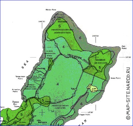 mapa de Guam em ingles