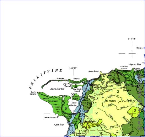 carte de Guam en anglais