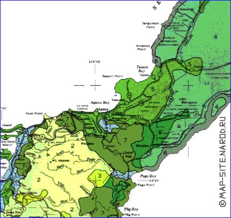 mapa de Guam em ingles