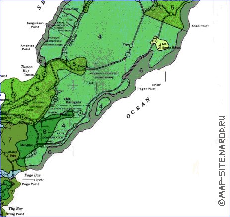 mapa de Guam em ingles