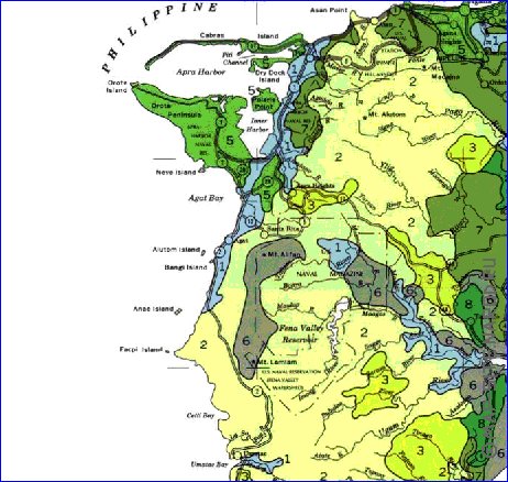 mapa de Guam em ingles