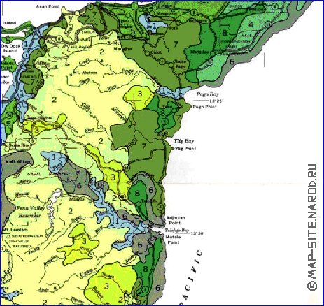 mapa de Guam em ingles