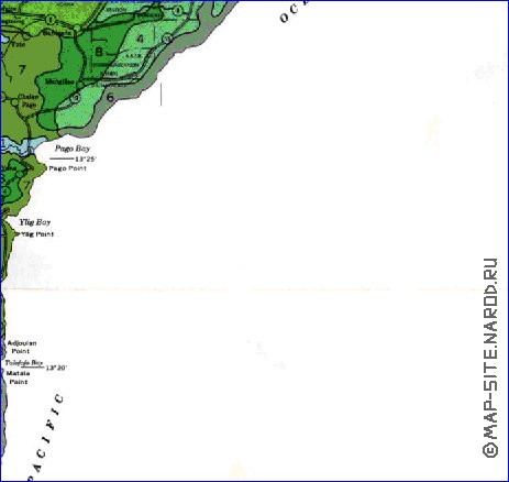 mapa de Guam em ingles