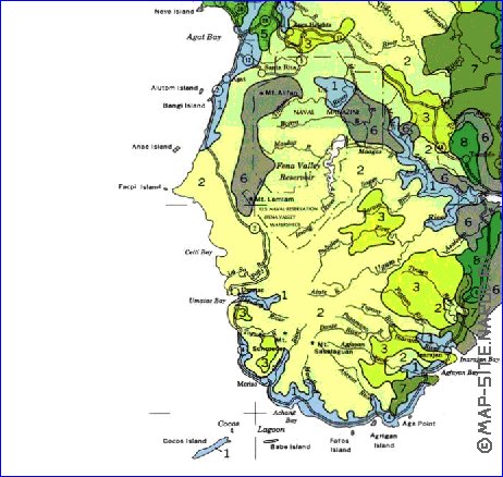 mapa de Guam em ingles