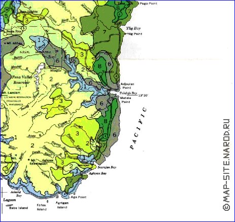 mapa de Guam em ingles