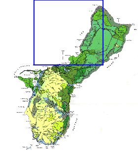 carte de Guam en anglais