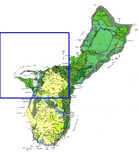 carte de Guam en anglais