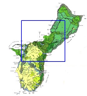 mapa de Guam em ingles