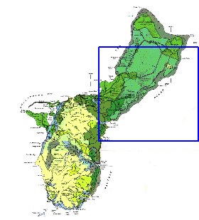 mapa de Guam em ingles