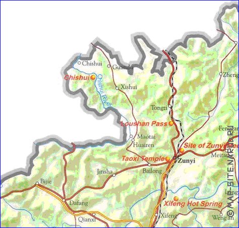 mapa de Guizhou