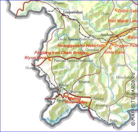 mapa de Guizhou