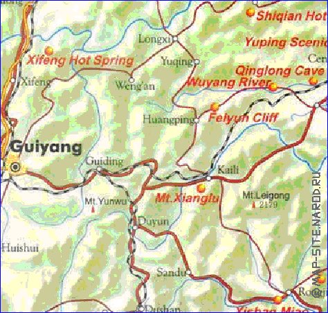 mapa de Guizhou