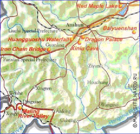 mapa de Guizhou