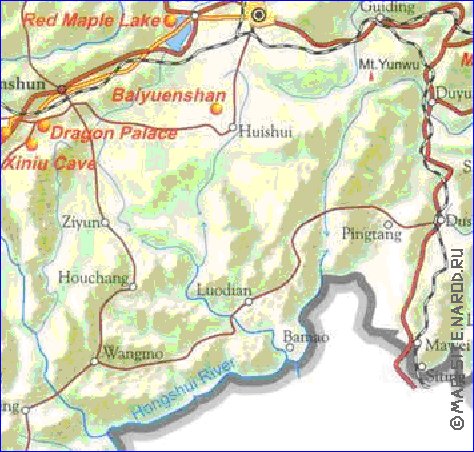 mapa de Guizhou