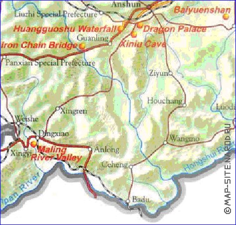 mapa de Guizhou