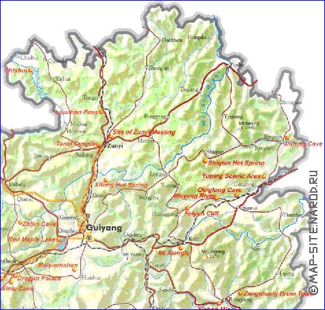 mapa de Guizhou