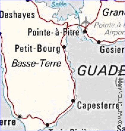 carte de Guadeloupe en anglais