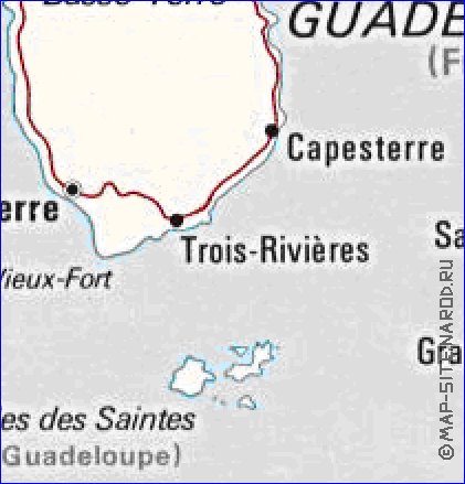 carte de Guadeloupe en anglais